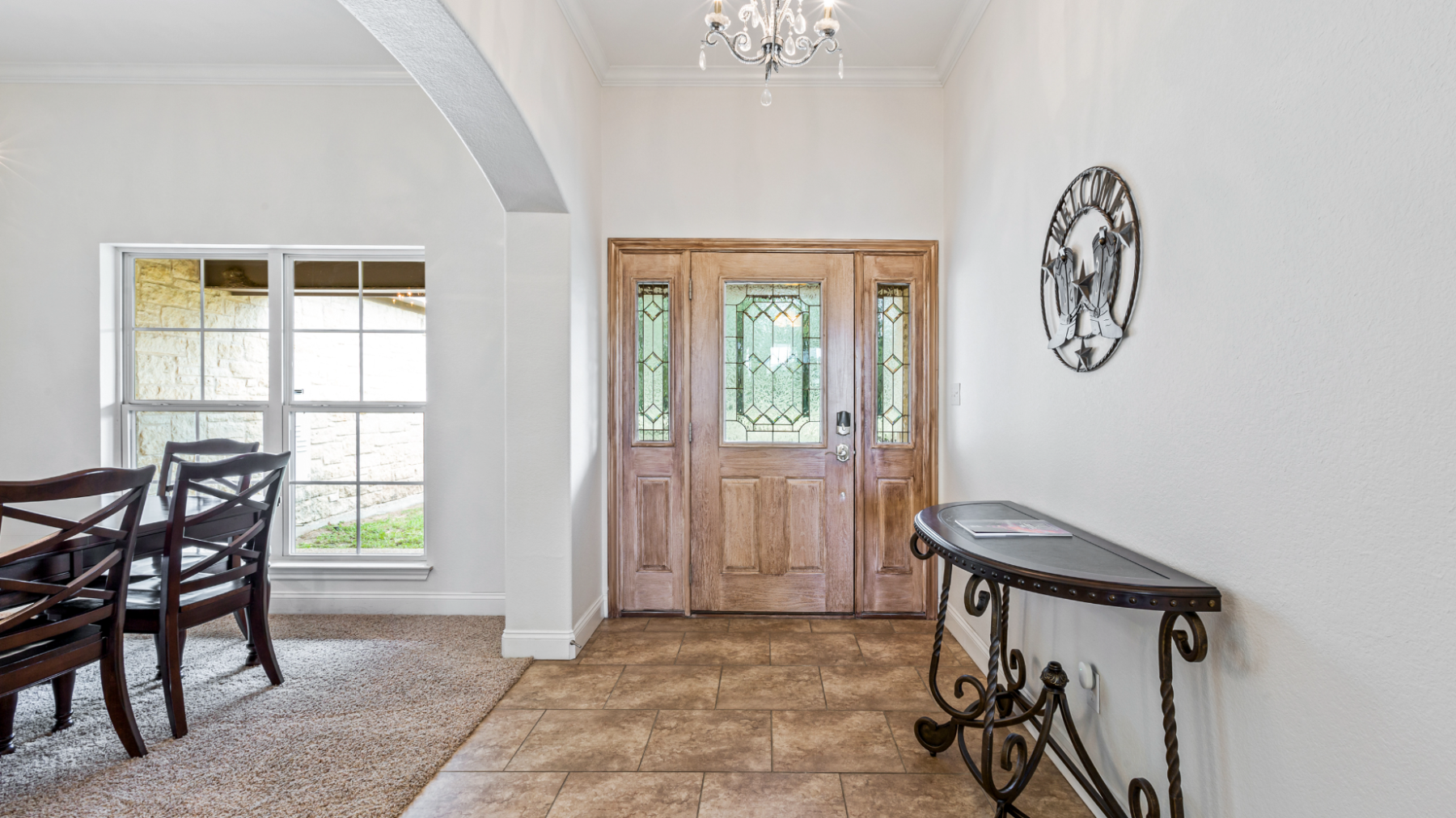 a room filled with furniture and a fireplace